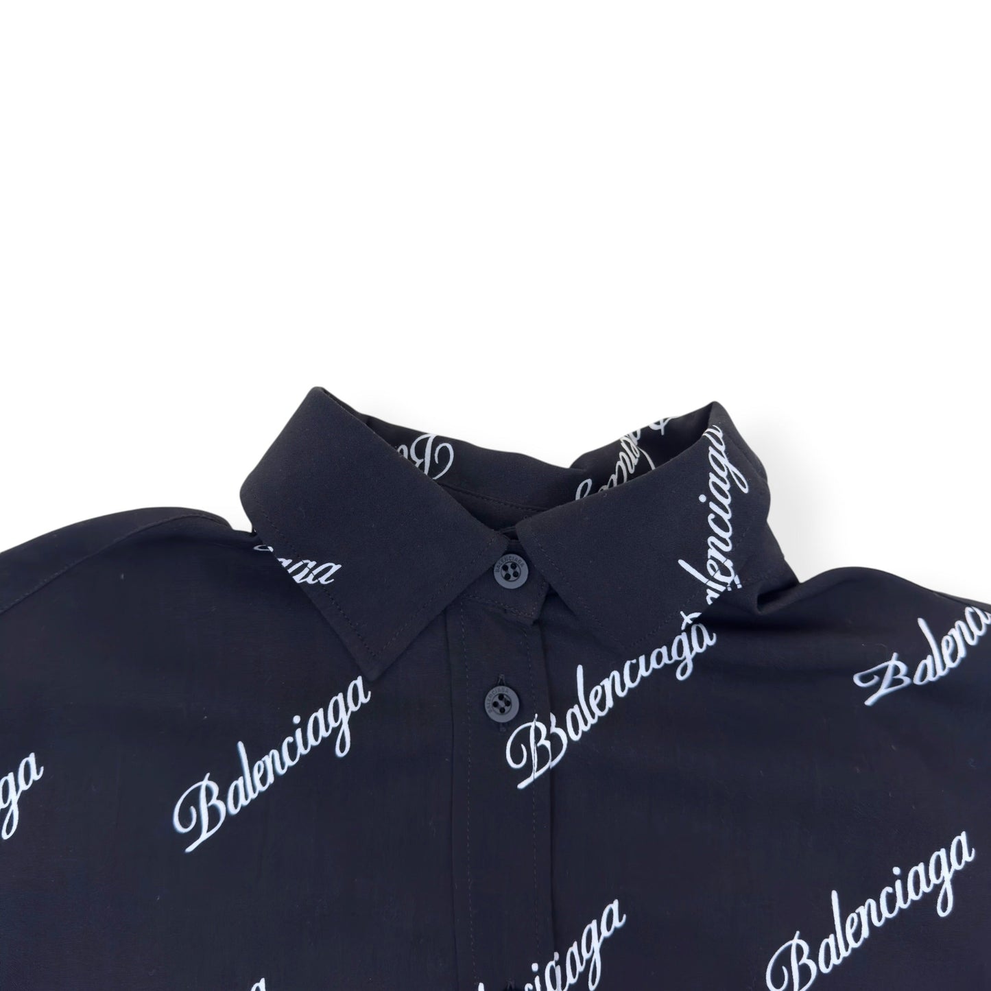 BALENCIAGA MONOGRAM PRINT OVERSIZED SHIRT BLACK / WHITE 34 / XS | XS, Black
