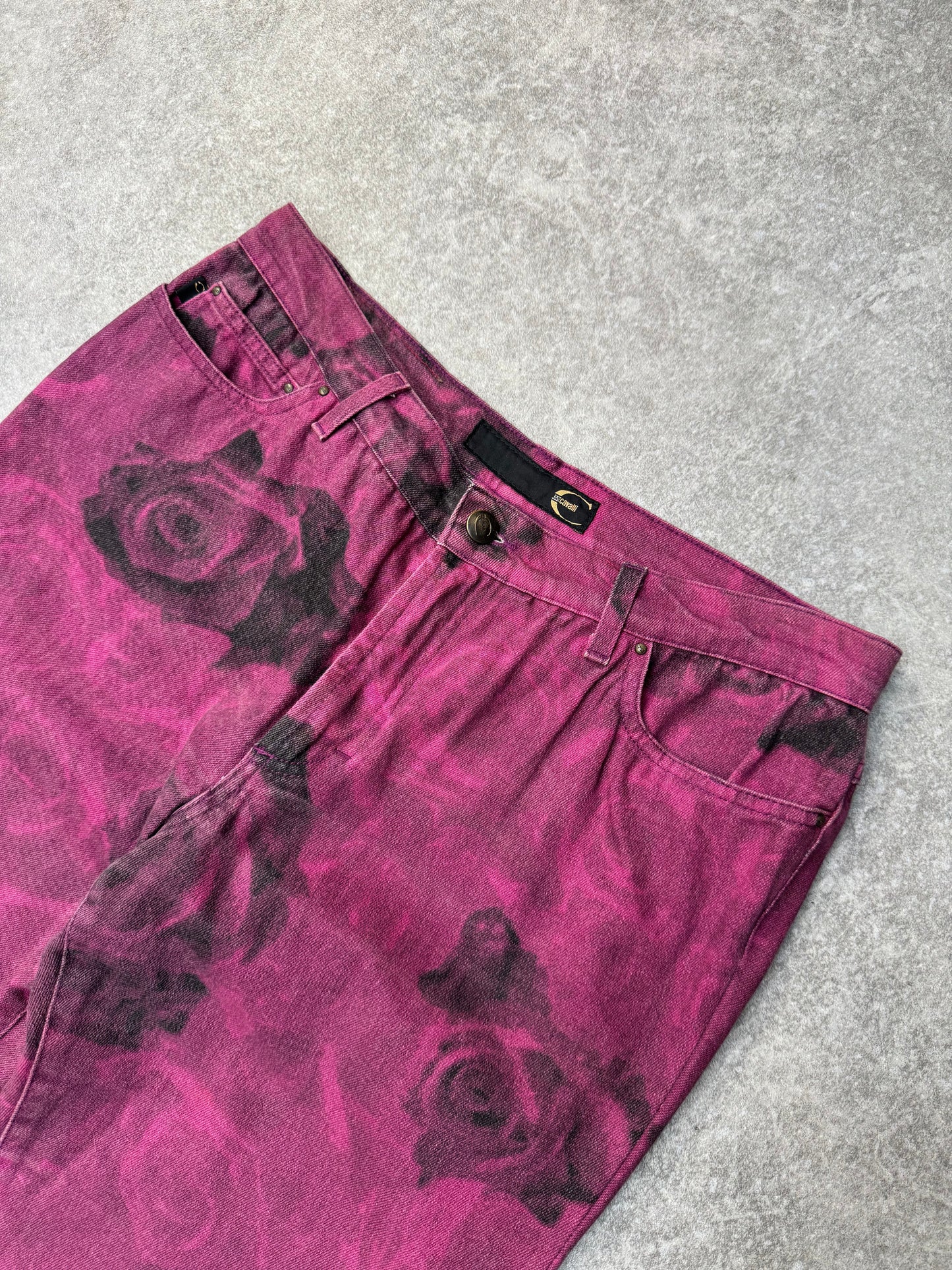 Just Cavalli Pink Rose Print Jeans