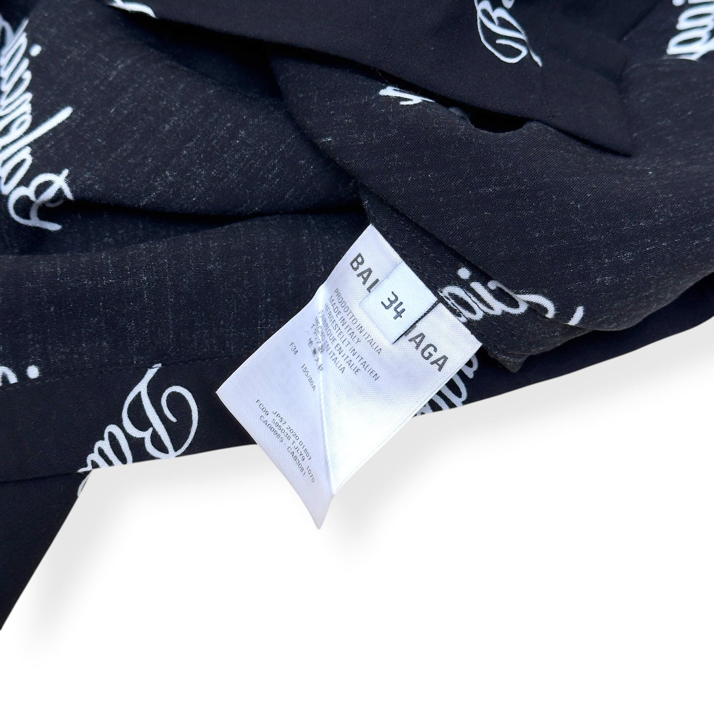 BALENCIAGA MONOGRAM PRINT OVERSIZED SHIRT BLACK / WHITE 34 / XS | XS, Black
