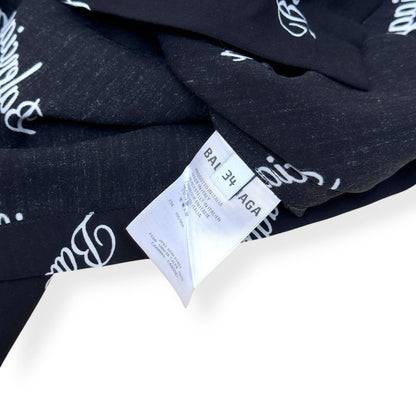 BALENCIAGA MONOGRAM PRINT OVERSIZED SHIRT BLACK / WHITE 34 / XS | XS, Black