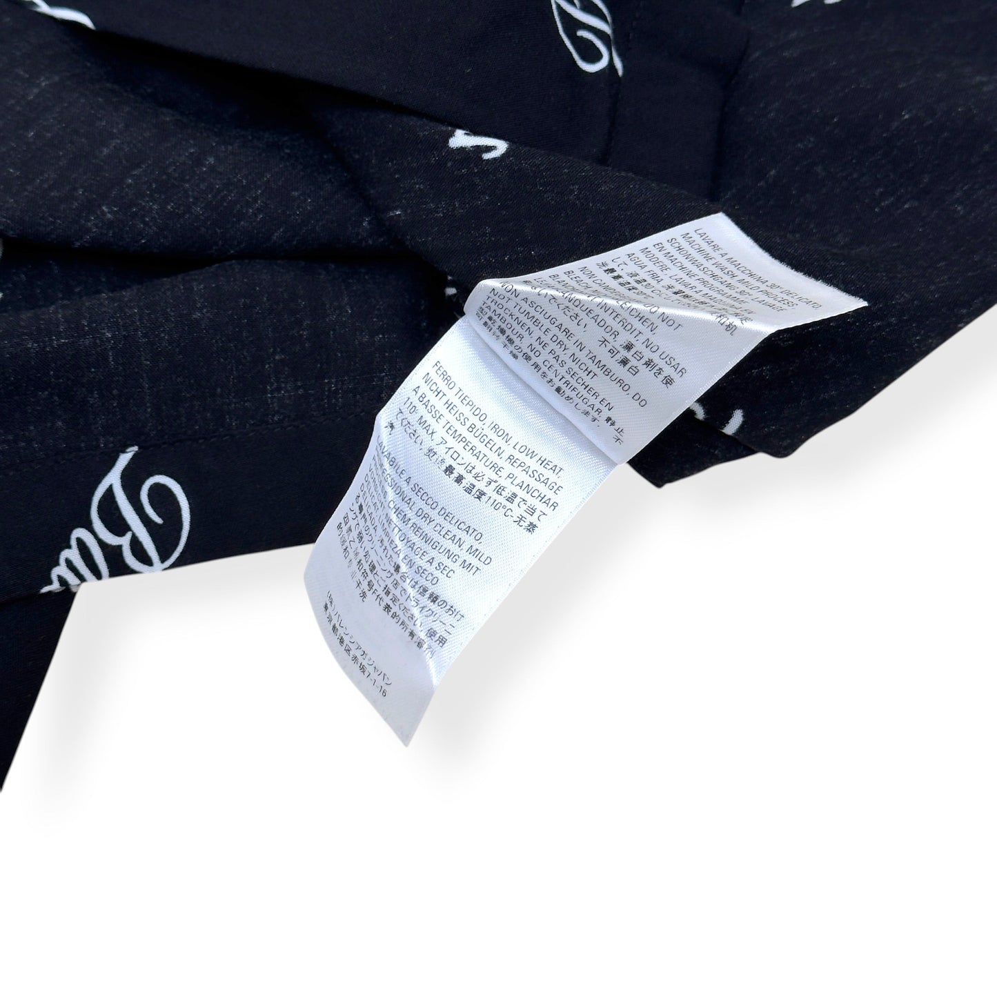 BALENCIAGA MONOGRAM PRINT OVERSIZED SHIRT BLACK / WHITE 34 / XS | XS, Black