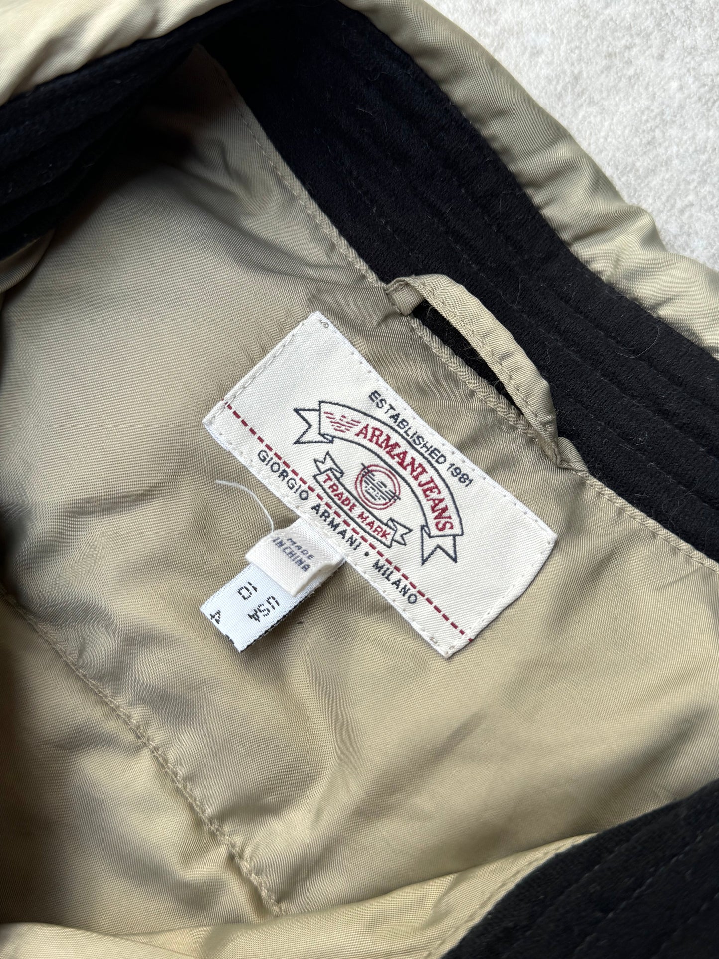 Armani Jeans Lightweight Beige Puffer Jacket