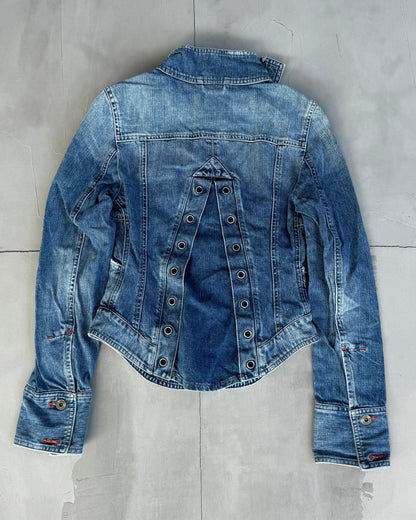 DIESEL DENIM CORSET BACK JACKET - XS | XS, Blue