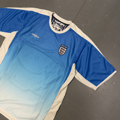 Umbro 2004/06 England Training Shirt In Blue & White (L) | Large, Blue