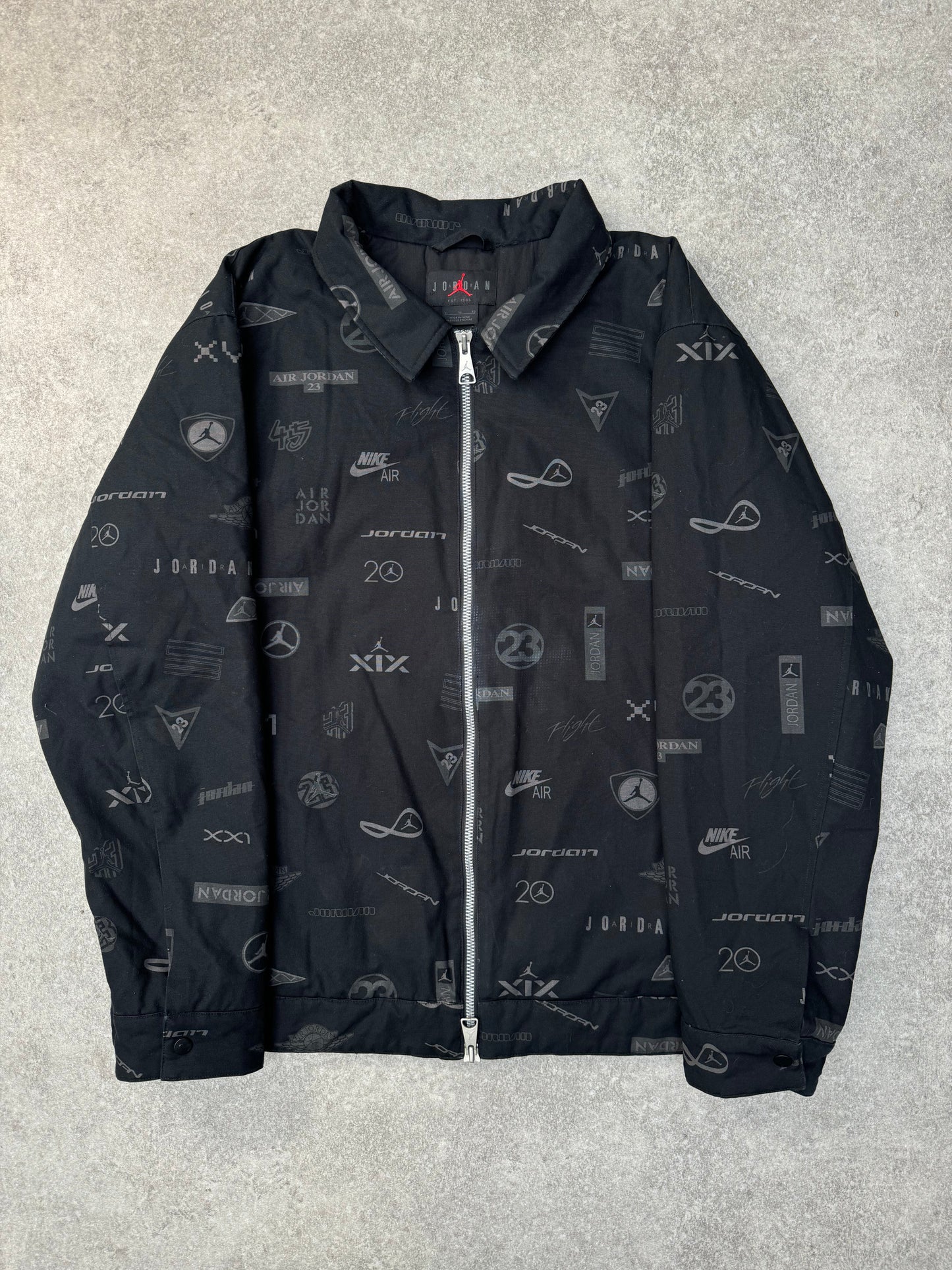 Nike Jordan Black Multi-Logo Padded Full Zip Jacket