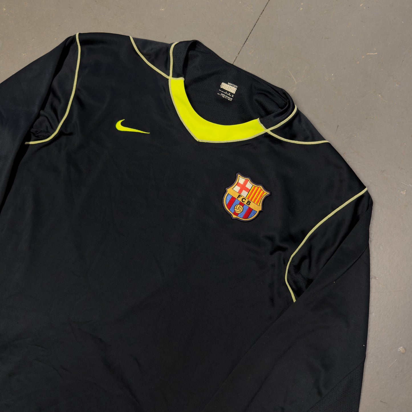 Nike Barcelona 2007/08 Long Sleeve Training Shirt In Navy (L) | Large, Navy