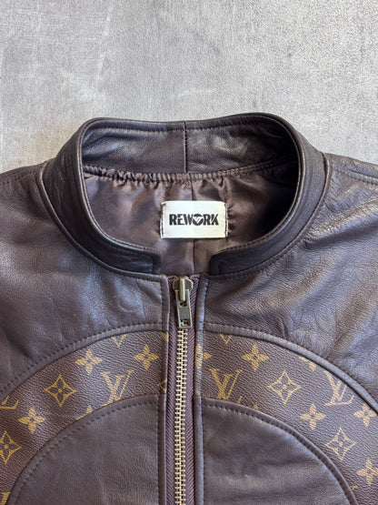 VT Rework: Louis Vuitton Monogram Brown Leather Jacket