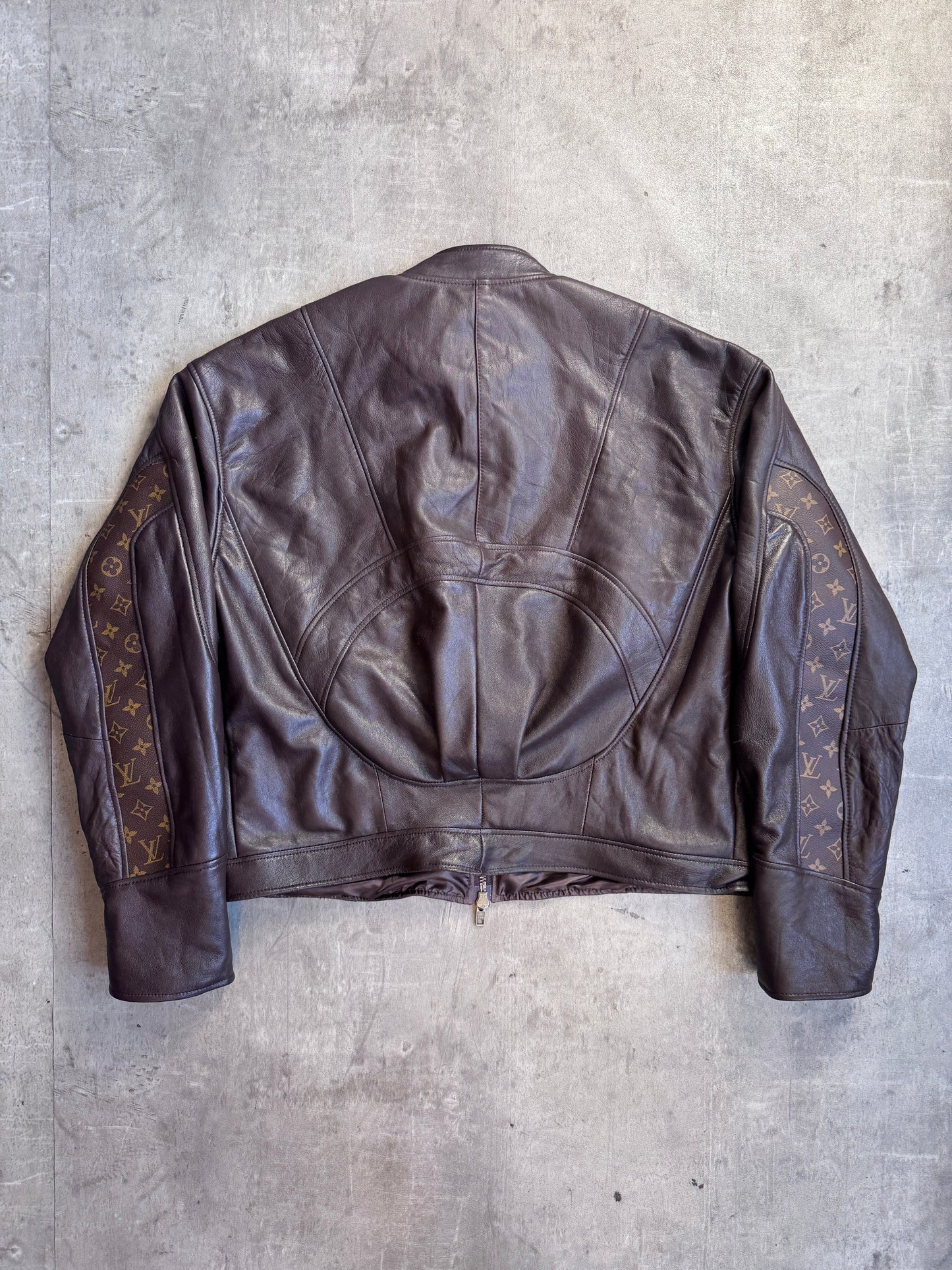 VT Rework: Louis Vuitton Monogram Brown Leather Jacket