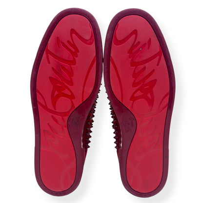 CHRISTIAN LOUBOUTIN LOUIS SPIKE SUEDE HIGH TOP SNEAKER RED 41.5 / UK7.5 | UK 7.5, Red