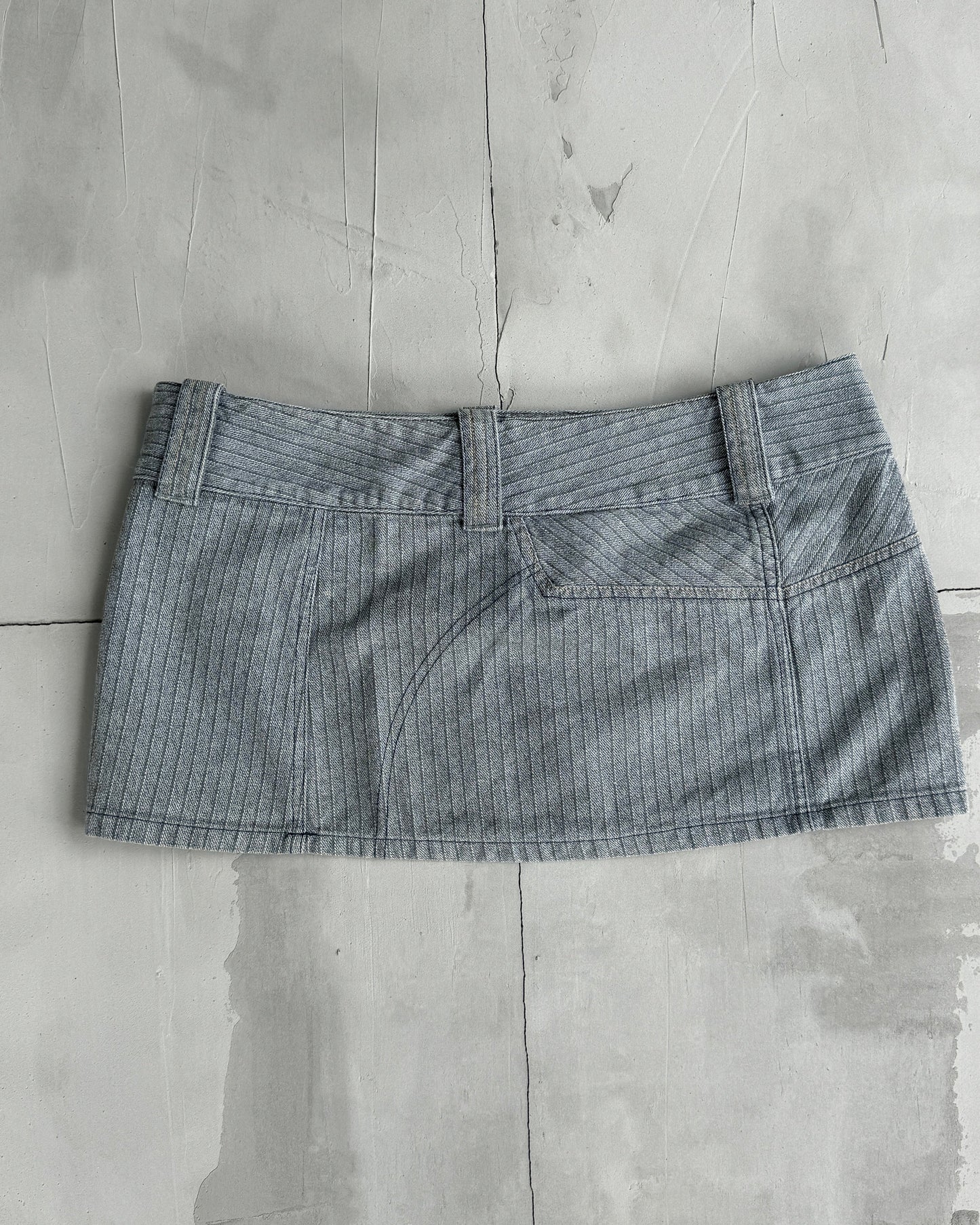 DIESEL 2000'S BUTTON UP BELTED MINI SKIRT - 32" | W32, Grey