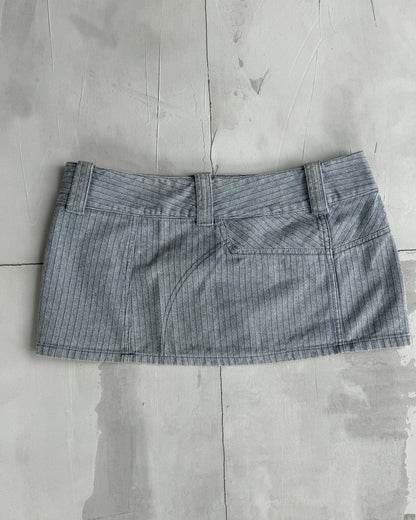 DIESEL 2000'S BUTTON UP BELTED MINI SKIRT - 32" | W32, Grey