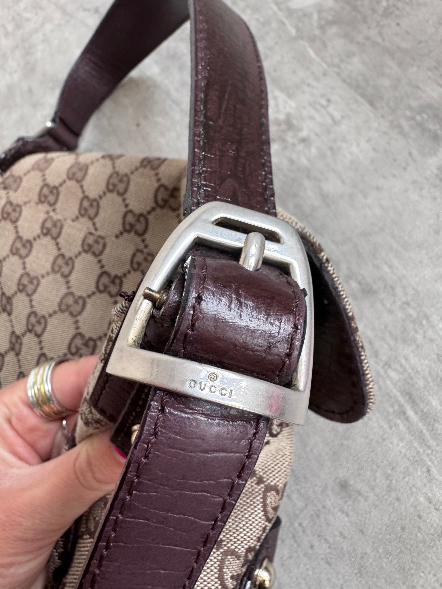 Gucci Horsebit Chain GG Shoulder Bag