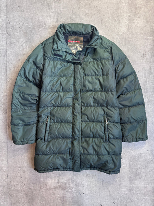 Prada Sport Green Down Quilt Technical Puffer Jacket