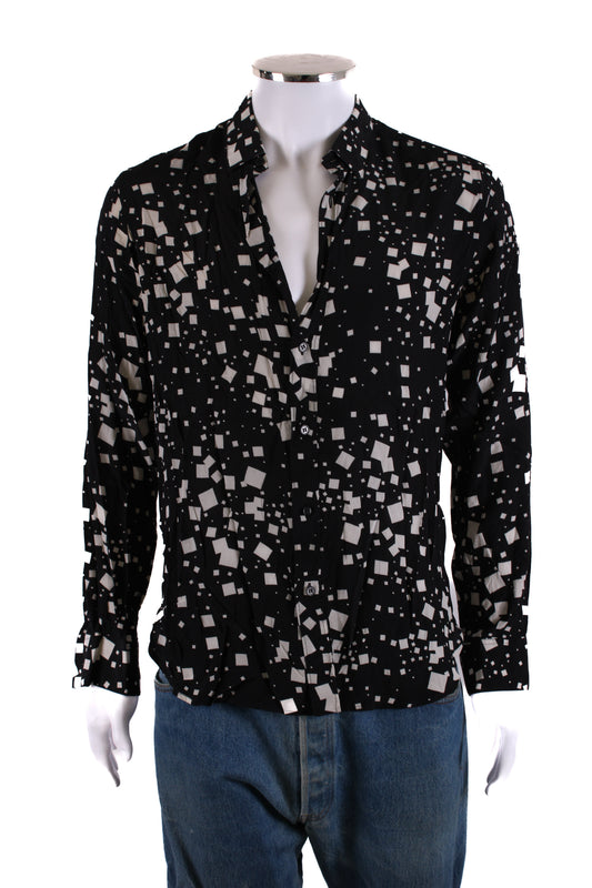 Saint Laurent L/S Square Print Shirt Black/ White M | O/S, Multicoloured