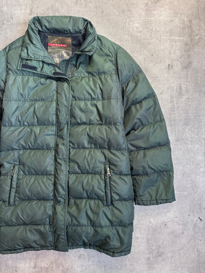 Prada Sport Green Down Quilt Technical Puffer Jacket