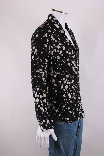 Saint Laurent L/S Square Print Shirt Black/ White M | O/S, Multicoloured