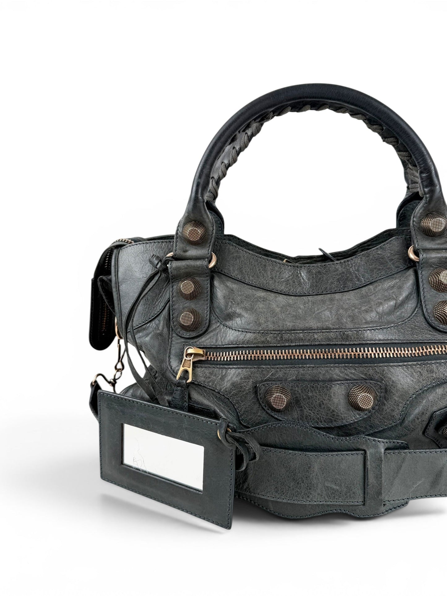 2010s Balenciaga The Giant City 21 Dark Grey Leather Handbag | O/S, Multicoloured