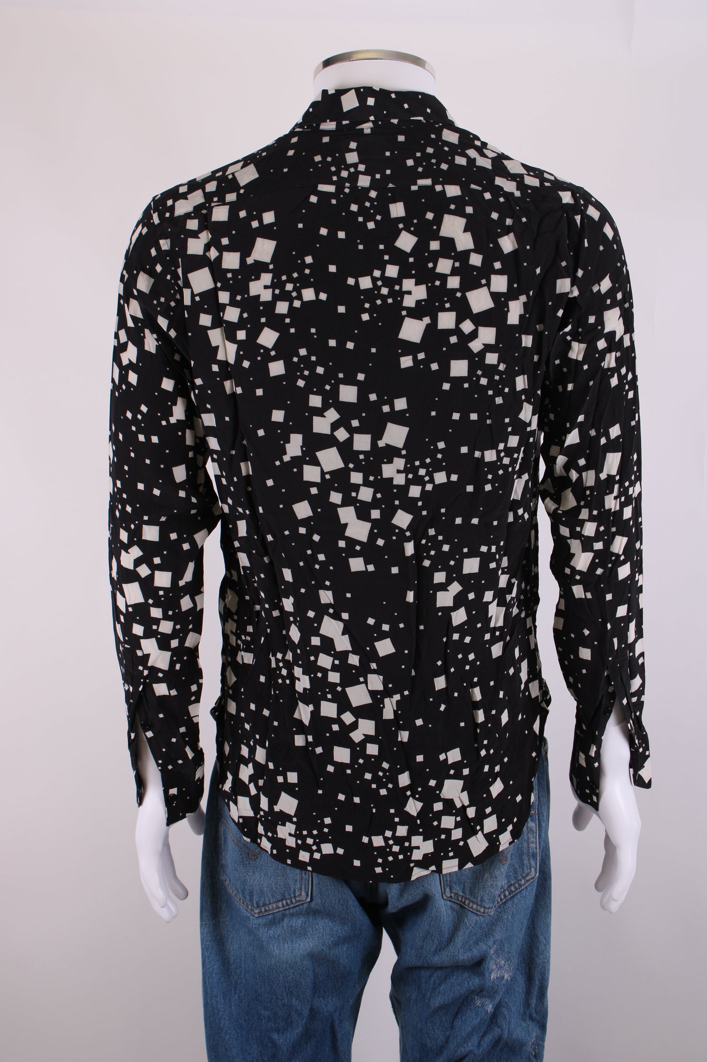 Saint Laurent L/S Square Print Shirt Black/ White M | O/S, Multicoloured