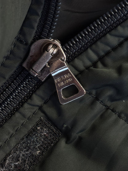 Prada Sport Green Down Quilt Technical Puffer Jacket