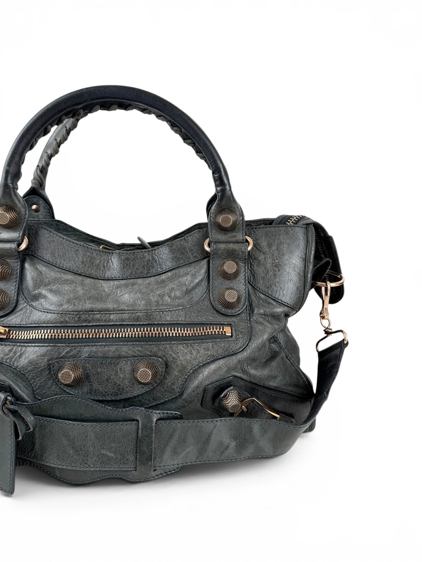 2010s Balenciaga The Giant City 21 Dark Grey Leather Handbag | O/S, Multicoloured