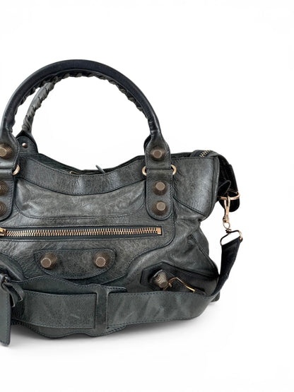 2010s Balenciaga The Giant City 21 Dark Grey Leather Handbag | O/S, Multicoloured