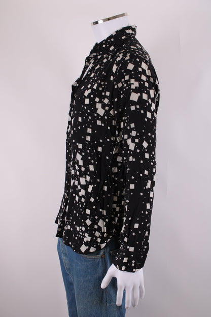 Saint Laurent L/S Square Print Shirt Black/ White M | O/S, Multicoloured