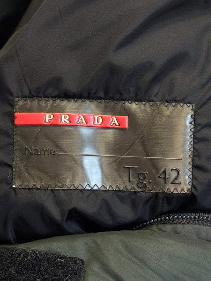 Prada Sport Green Down Quilt Technical Puffer Jacket