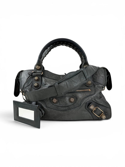 2010s Balenciaga The Giant City 21 Dark Grey Leather Handbag | O/S, Multicoloured