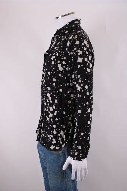 Saint Laurent L/S Square Print Shirt Black/ White M | O/S, Multicoloured