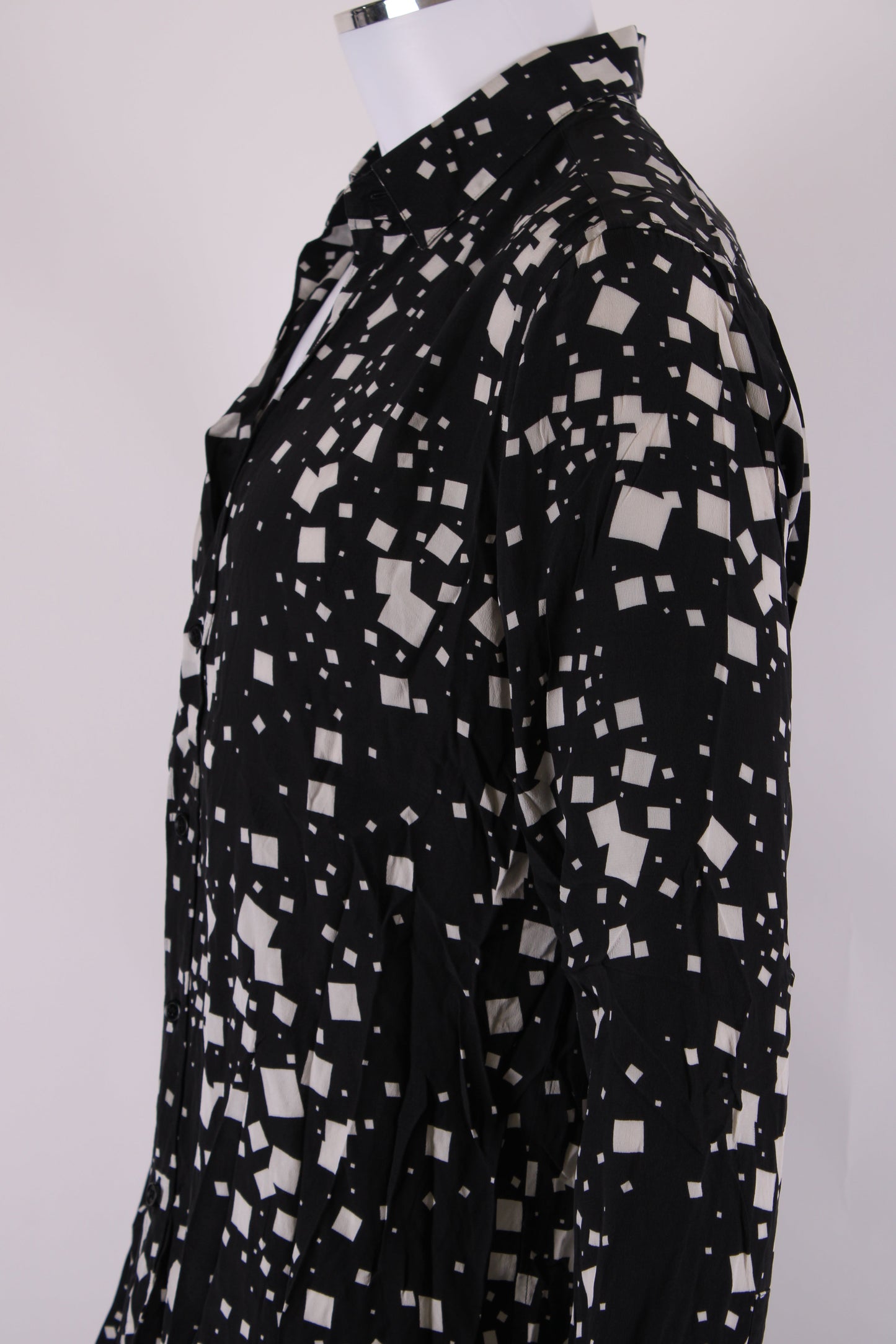 Saint Laurent L/S Square Print Shirt Black/ White M | O/S, Multicoloured