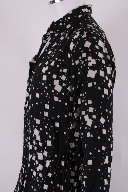 Saint Laurent L/S Square Print Shirt Black/ White M | O/S, Multicoloured