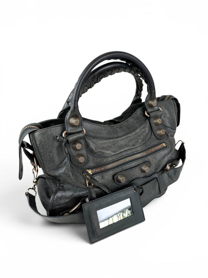 2010s Balenciaga The Giant City 21 Dark Grey Leather Handbag | O/S, Multicoloured