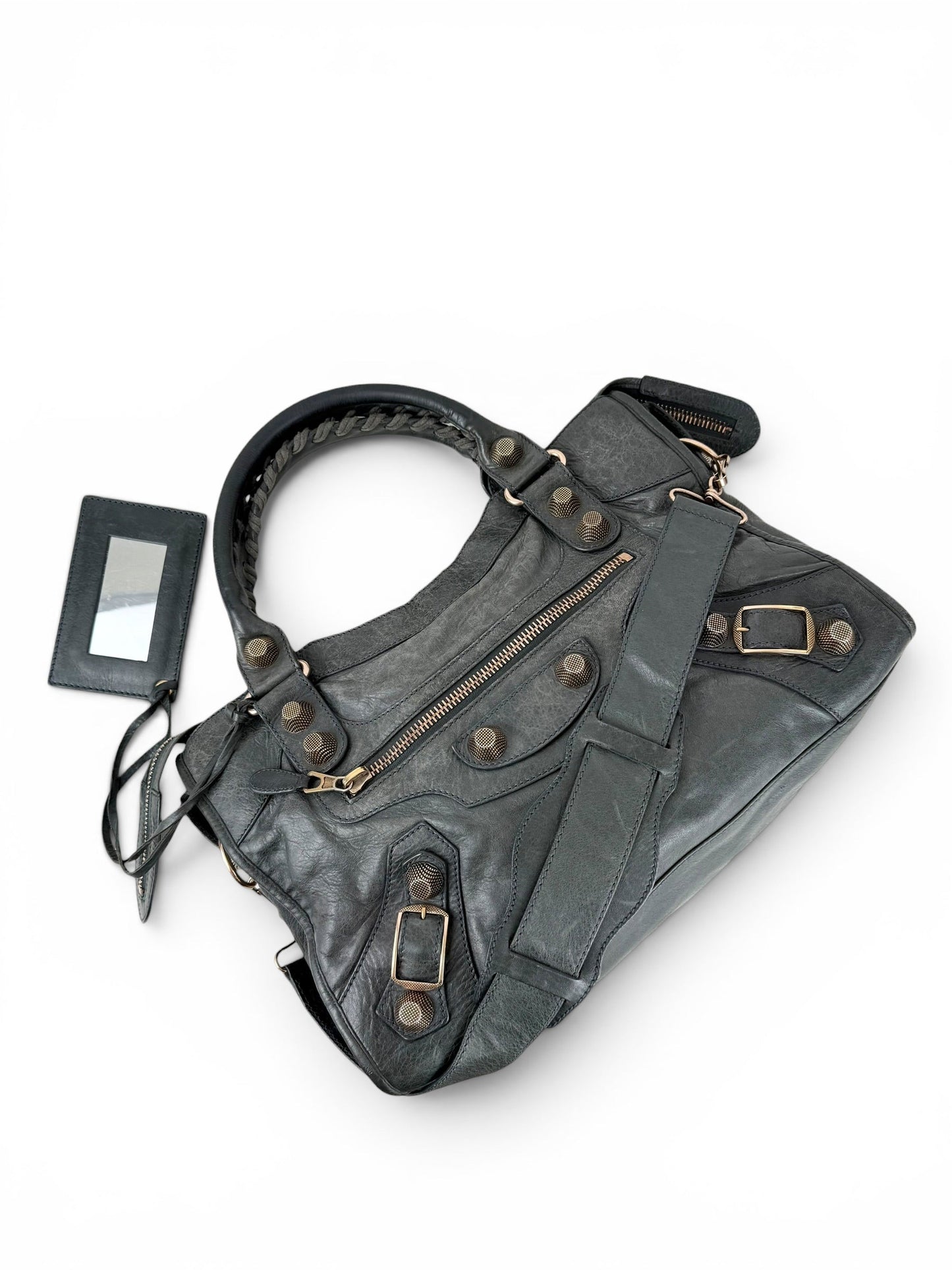 2010s Balenciaga The Giant City 21 Dark Grey Leather Handbag | O/S, Multicoloured