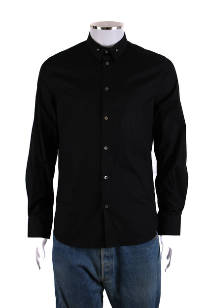 Alexander McQueen L/S Skull Collar Button Shirt Black 15.5/ M | O/S, Black