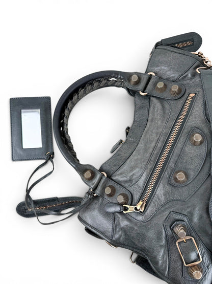 2010s Balenciaga The Giant City 21 Dark Grey Leather Handbag | O/S, Multicoloured
