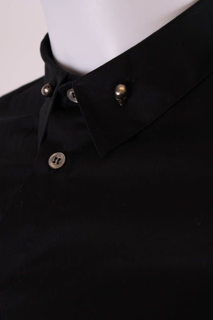 Alexander McQueen L/S Skull Collar Button Shirt Black 15.5/ M | O/S, Black