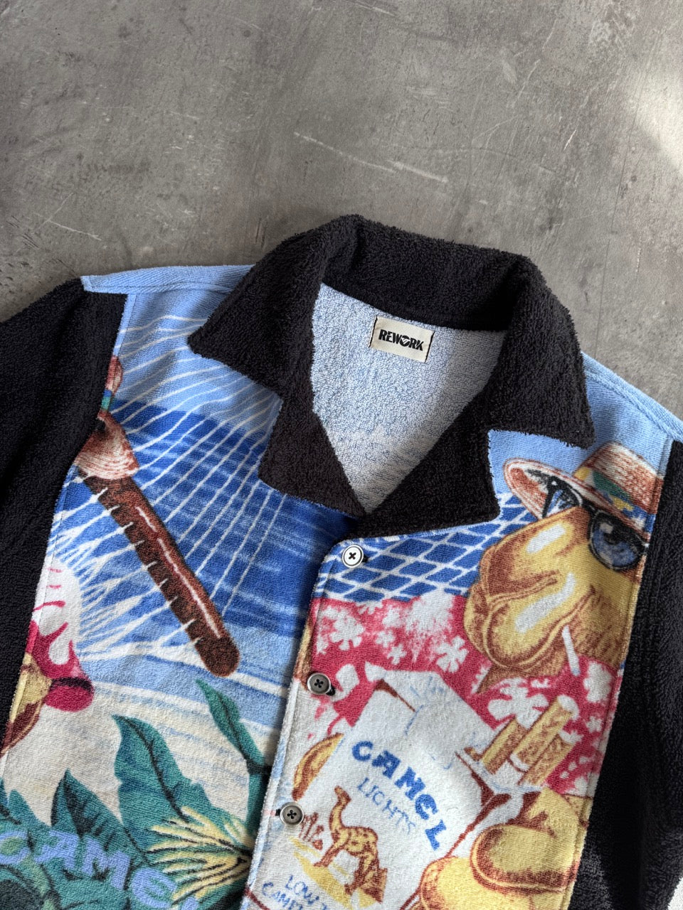 VT Rework: Camel Beach Towelling Boxy Shirt