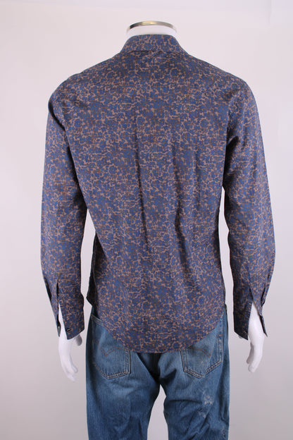 Hermes L/S Print Shirt Blue/ Grey 15.5/ 39 | Medium, Multicoloured