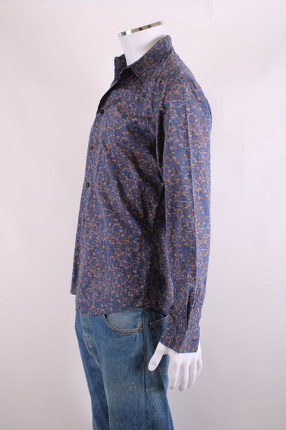 Hermes L/S Print Shirt Blue/ Grey 15.5/ 39 | Medium, Multicoloured