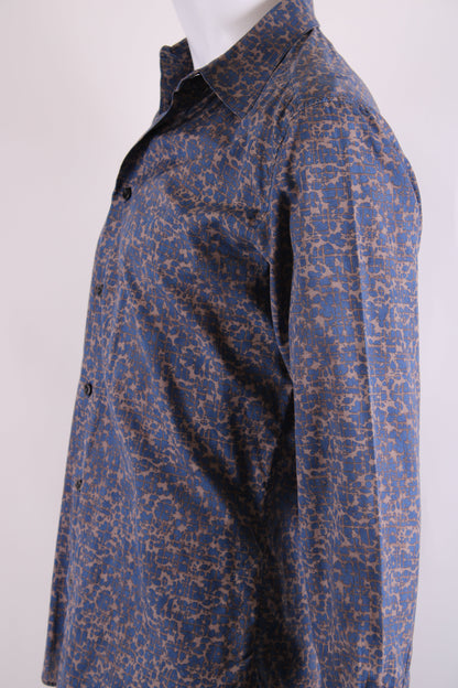 Hermes L/S Print Shirt Blue/ Grey 15.5/ 39 | Medium, Multicoloured
