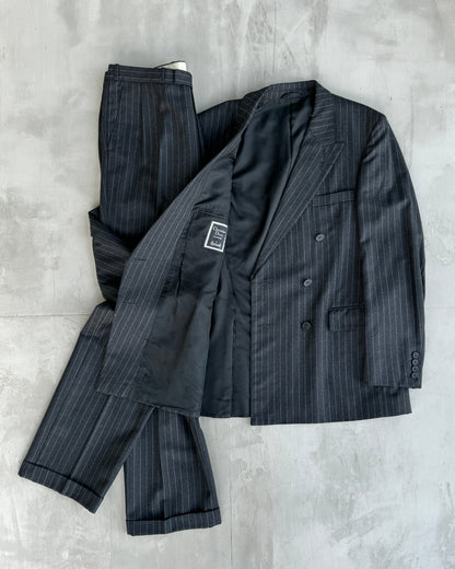 CHRISTIAN DIOR MONSIEUR DOUBLE BREASTED WOOL PINSTRIPE SUIT - 40R / M-L | 40R, Multicoloured