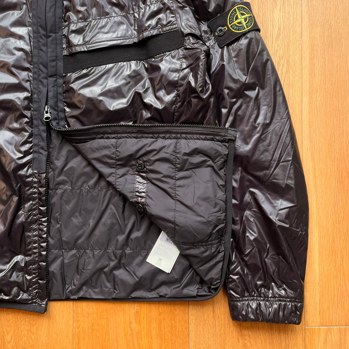 Stone Island Pertex Quantum Y Primaloft Concealed Hood Jacket | Large, Burgundy