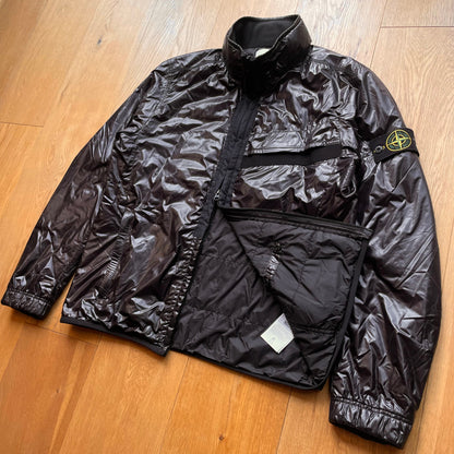Stone Island Pertex Quantum Y Primaloft Concealed Hood Jacket | Large, Burgundy
