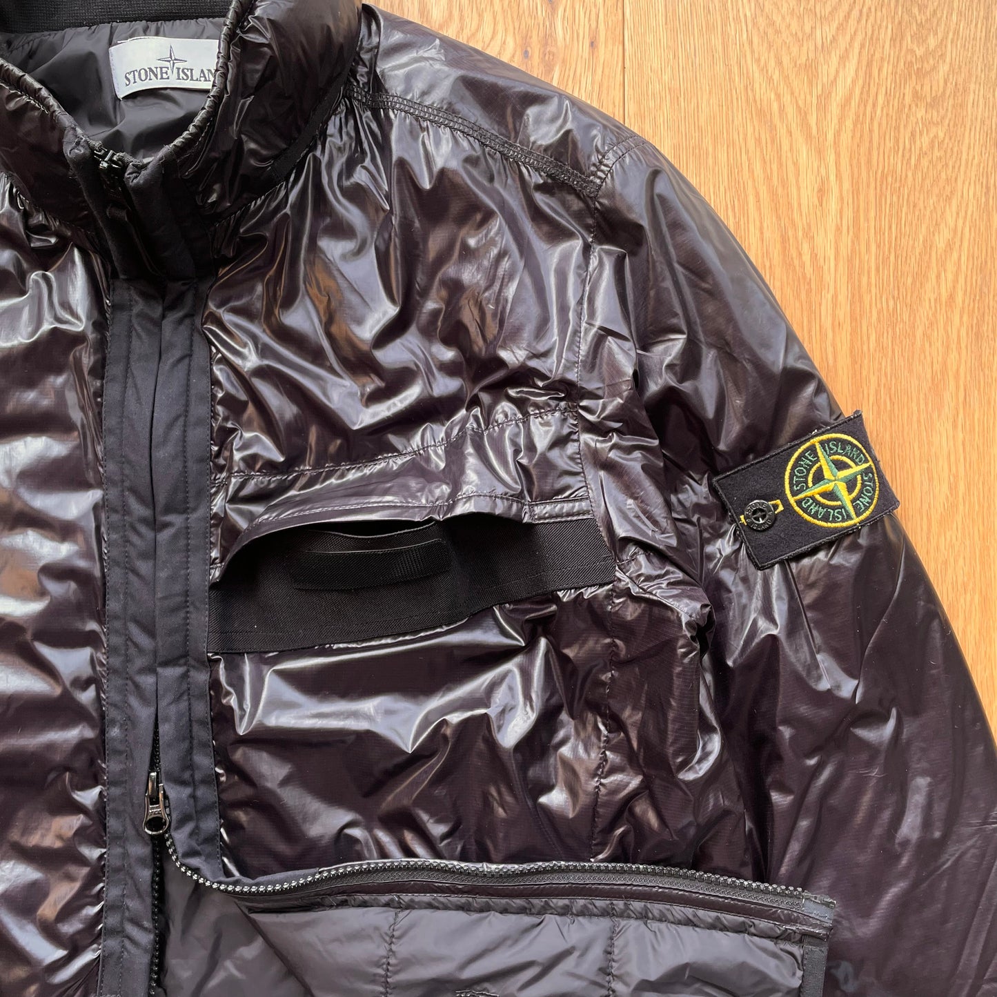 Stone Island Pertex Quantum Y Primaloft Concealed Hood Jacket | Large, Burgundy