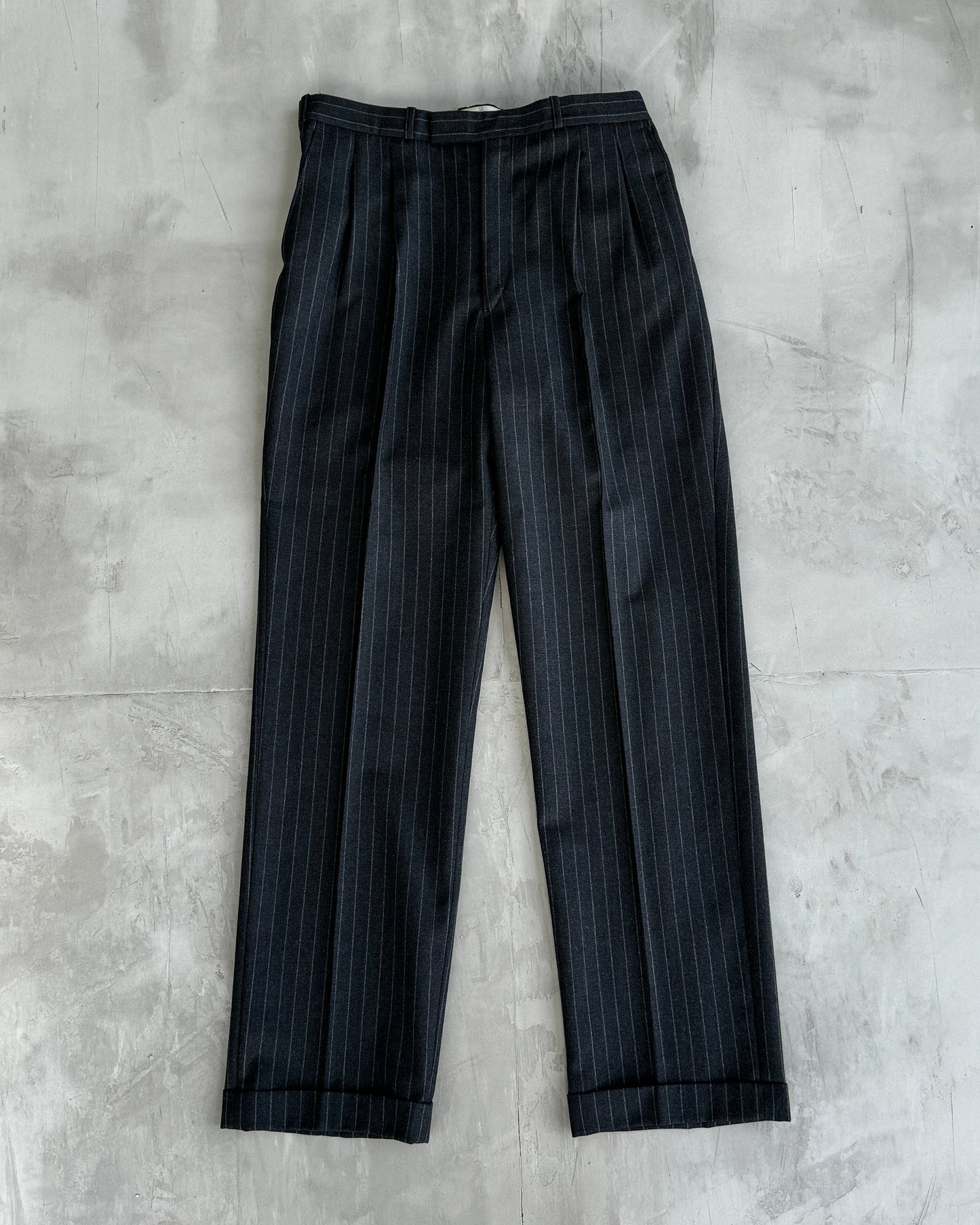 CHRISTIAN DIOR MONSIEUR DOUBLE BREASTED WOOL PINSTRIPE SUIT - 40R / M-L | 40R, Multicoloured