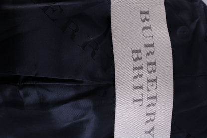 Burberry Brit Double Breasted Wool Trench Coat Black 10 | Medium, Black