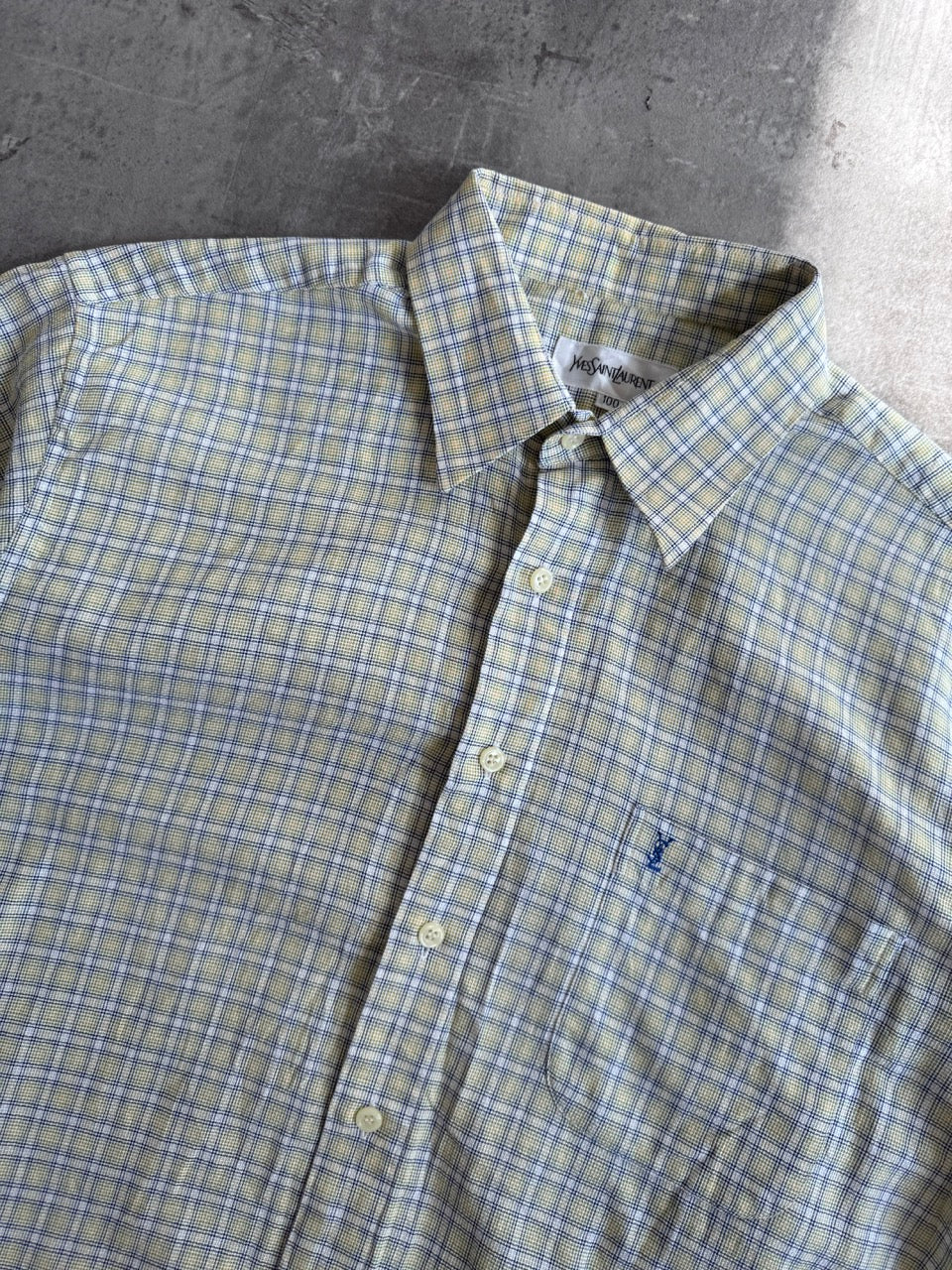 YSL Green Check Cotton Shirt