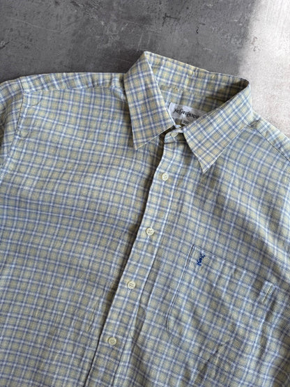 YSL Green Check Cotton Shirt