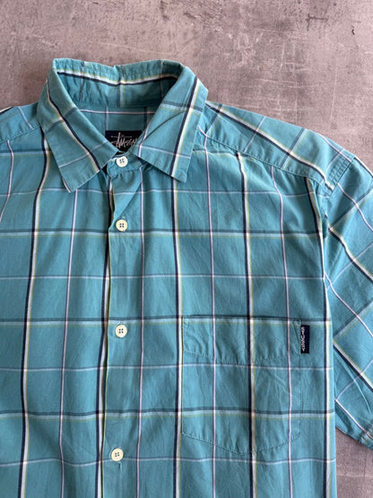 Stussy Blue Plaid Cotton Shirt