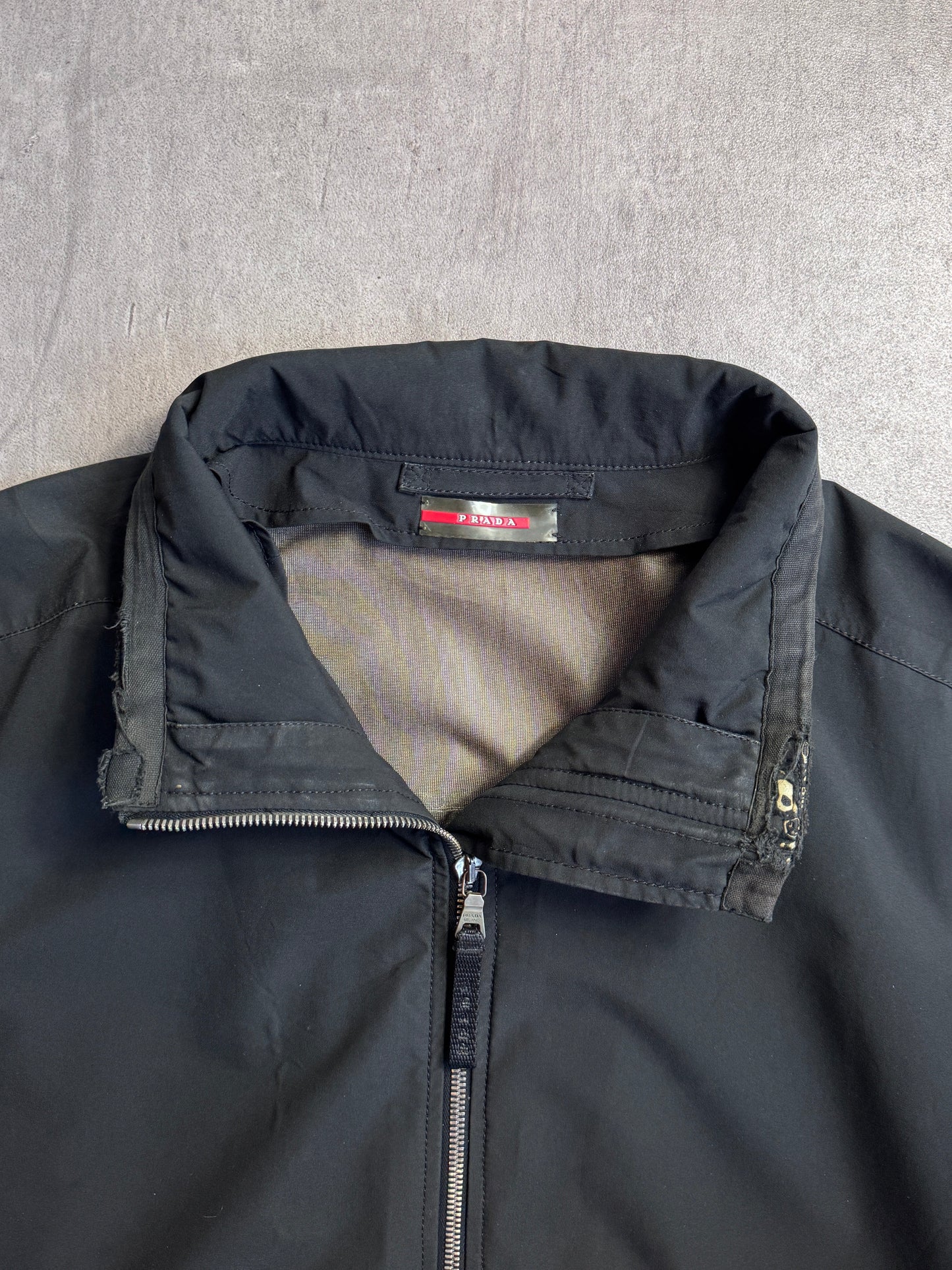 Prada Black Nylon Gore Tex Dual Zip Tech Jacket ART SGV732 (Sold As Seen)